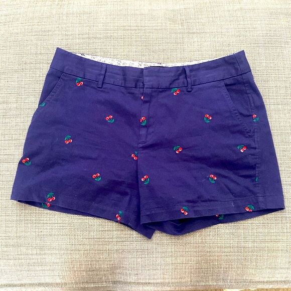 Jone’s New York Cherry Embroidered stretch Navy Shorts 8 - Picture 1 of 7